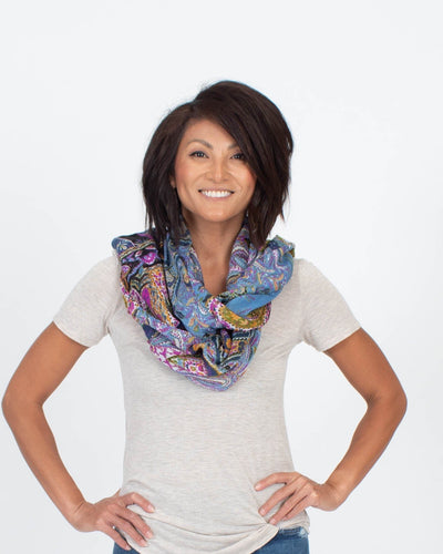 Subtle Luxury Accessories One Size "Spun" Printed Scarf