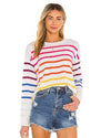 SUNDRY Clothing Medium Multicolor Stripe Crew Sweatshirt