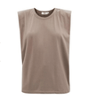 The Frankie Shop Clothing Small Eva Padded-Shoulder Cotton Muscle T-Shirt
