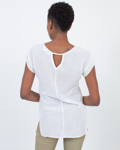 The House of Woo Clothing Small Cream High-Low Blouse