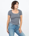 The Lady & The Sailor Clothing Small Grey Ribbed Tee