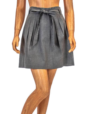 Theory Clothing Small | US 4 Grey Pleated Mini Skirt