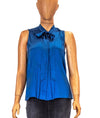 Theory Clothing XS Blue Pleated Sleeveless Blouse