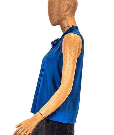 Theory Clothing XS Blue Pleated Sleeveless Blouse