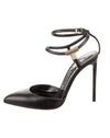 Tom Ford Shoes Small | 36 Black Leather Gold Ankle Strap Heel