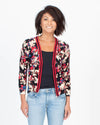 Tracy Reese Clothing Small Floral Printed Zip Cardigan