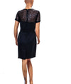 Trina Turk Clothing Medium | US 8 Structured Black Dress with Sheer Sequined Chest