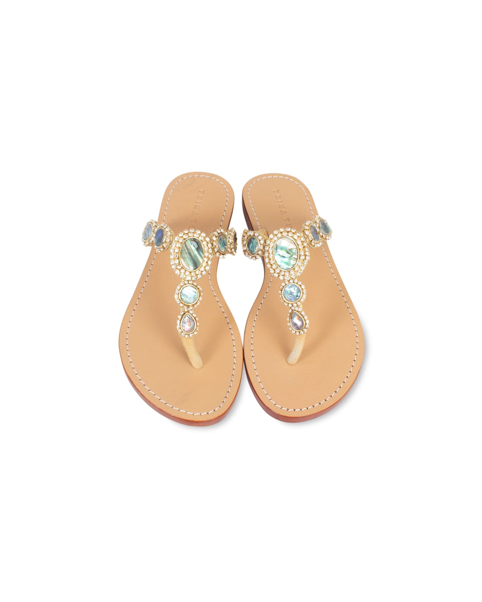 Crystal Stone Embellished Flat Sandals The Revury