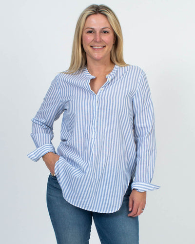 TROVATA Clothing Small Henley Stripe Pullover Blouse