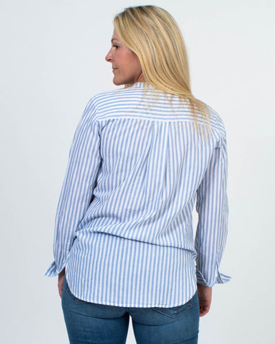 TROVATA Clothing Small Henley Stripe Pullover Blouse