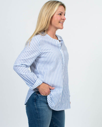 TROVATA Clothing Small Henley Stripe Pullover Blouse