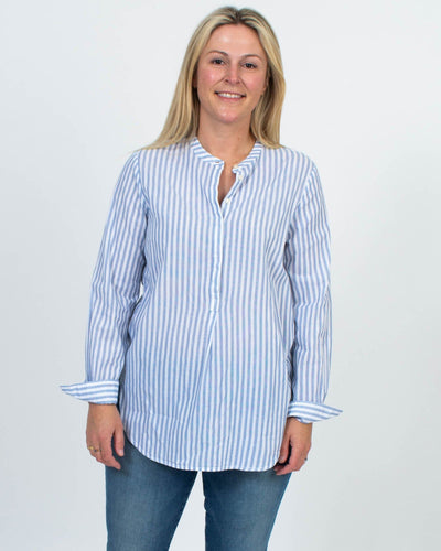 TROVATA Clothing Small Henley Stripe Pullover Blouse