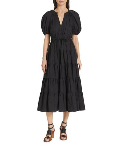 Ulla Johnson Clothing Large | US 12 "Olina Puff-Sleeve Midi Dress"