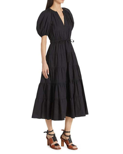 Ulla Johnson Clothing Large | US 12 "Olina Puff-Sleeve Midi Dress"