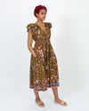 Ulla Johnson Clothing Medium | US 8 Floral Print Flutter Sleeve Midi Dress
