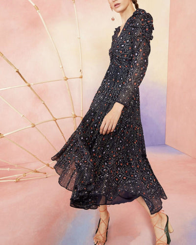 Ulla Johnson Clothing Small | 4 "Miya Spot Print" Midi Dress
