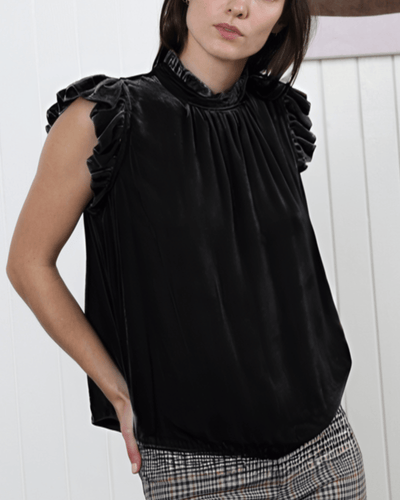 Ulla Johnson Clothing XS | US 2 Jive Ruffle Trim Velvet Top