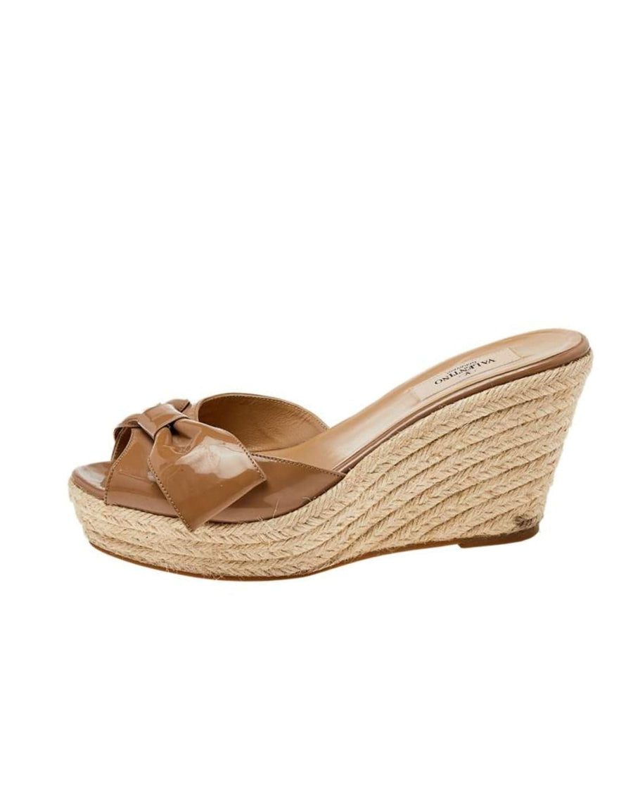 Valentino Shoes Small | IT 37 I US 7 Mena Patent OT Bow Wedge Slide
