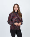 Vanessa Bruno Clothing Medium | US 6 Printed High Collar Blouse
