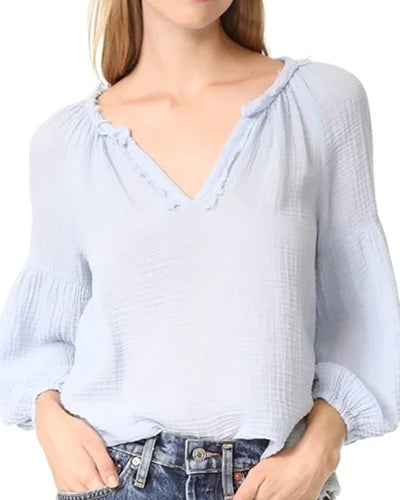 Velvet by Graham & Spencer Clothing Small Cotton Gauze Peasant Top