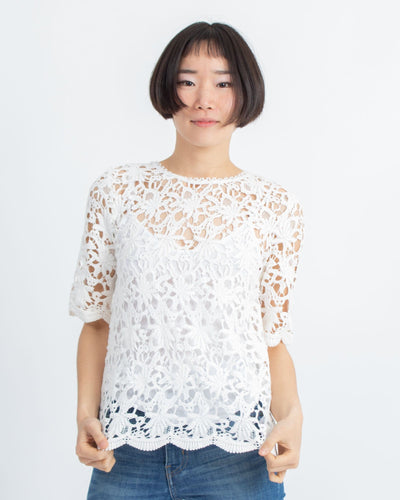 Velvet by Graham & Spencer Clothing XS Kaylee Eyelet Top in White