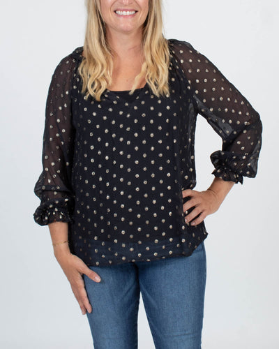 Velvet by Graham & Spencer Clothing XS Metallic Dot Blouse