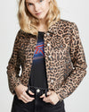 Veronica Beard Clothing Large "Cara" Cropped Leopard Print Jacket