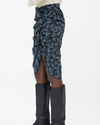 Veronica Beard Clothing Small | US 2 Black And Blue Floral Ruched Skirt