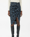 Veronica Beard Clothing Small | US 2 Black And Blue Floral Ruched Skirt