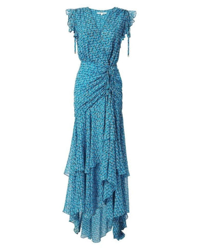 Veronica Beard Clothing XS | US 2 Samara Silk Blue Floral Max Dress