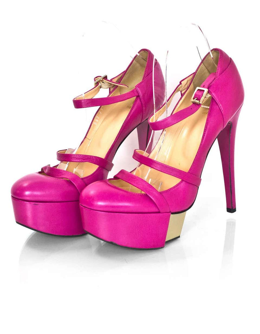 Versace Shoes Large | US 9 Versace Pink Leather Platform Mary Jane Pumps