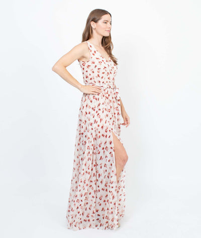 VICI Clothing Small Floral Print Maxi Dress with Slit