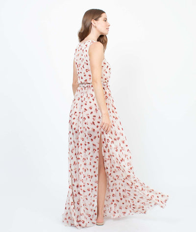 VICI Clothing Small Floral Print Maxi Dress with Slit