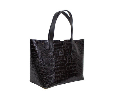 Vince Bags One Size Embossed Croc Leather Tote Bag