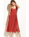 Vince Clothing Small Pleated Cami Dress in Paprika