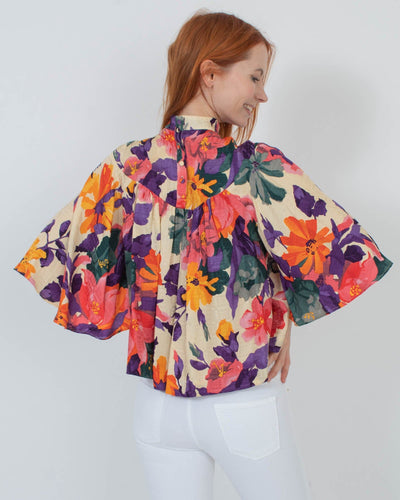 WARM Clothing XS Floral Silk Blouse