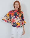 WARM Clothing XS Floral Silk Blouse