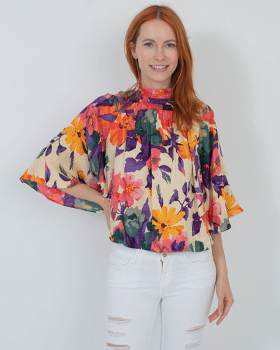 WARM Clothing XS Floral Silk Blouse