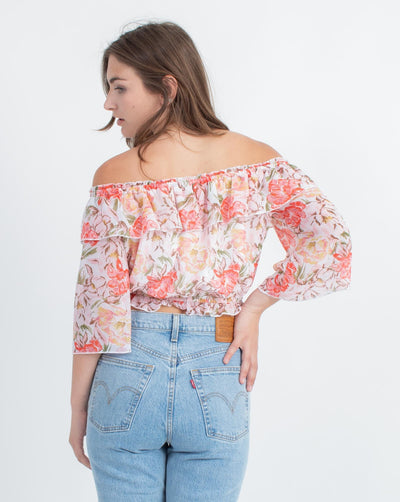 WAYF Clothing Small Floral Off The Shoulder Top