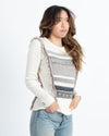 White + Warran Clothing Small Embroidered Bib Sweater