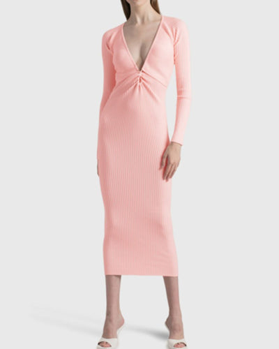 WYNN HAMLYN Clothing Small Linda Knit Dress In Pink