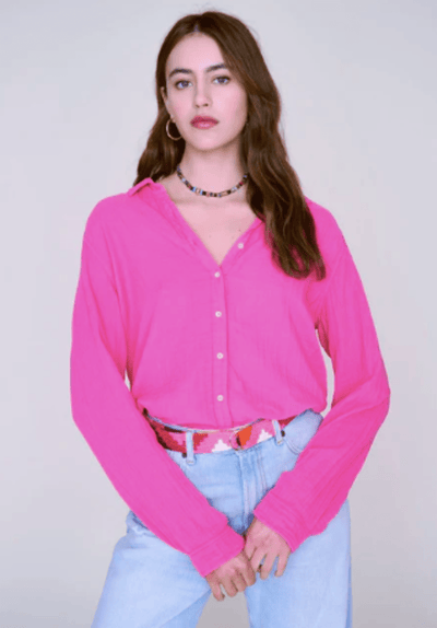 XíRENA Clothing Small Scout Shirt Pink Raspberry