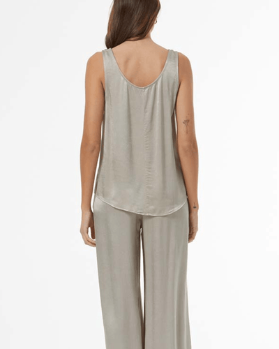 Young Fabulous & Broke Clothing Medium Dana Scoop Tank - Harbor Grey