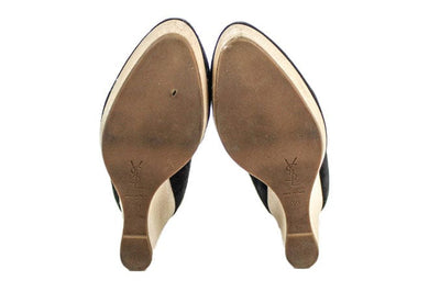 Yves Saint Laurent Shoes Medium | US 9 YSL "Maryna 105 Pump" Black Suede Wedges