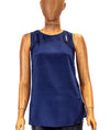 3.1 Phillip Lim Clothing XXS | US 0 Navy Silk Sleeveless Blouse