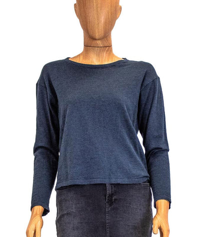 360 Cashmere Clothing XS Navy Cashmere Pullover Sweater