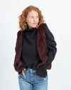 525 America Clothing Small Burgundy Fur Vest