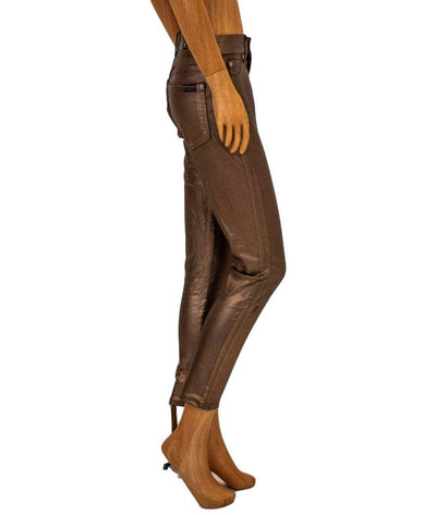 7 for all Mankind Clothing XXS | US 23 Metallic Gold High-Rise Skinny Jeans