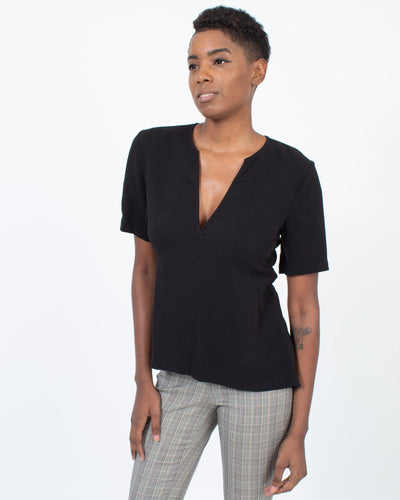 A.L.C. Clothing XS | US 2 Black Short Sleeve Blouse