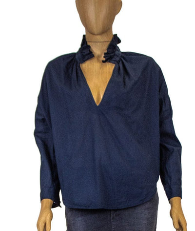 A Shirt Thing Clothing XS 3/4 Sleeve Navy Blue Blouse